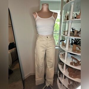 Zara straight jeans. Slit at ankle